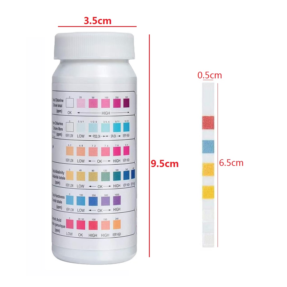 Ph Strip Test - 50 pz/bottiglia Multiuso 6 in 1