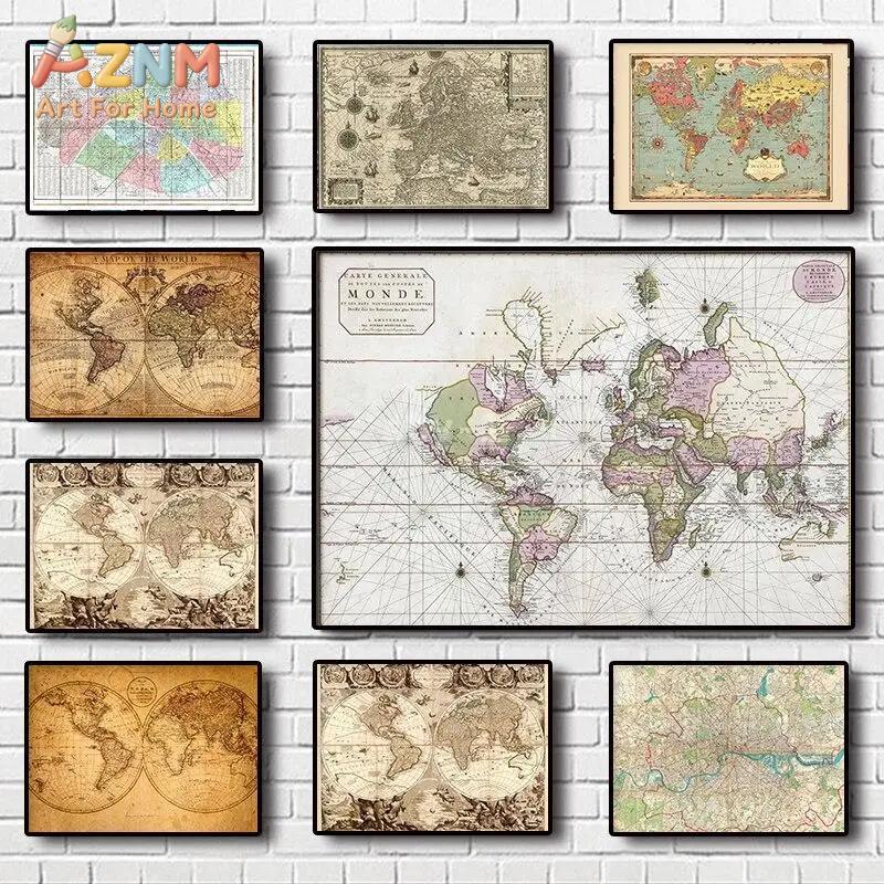Star Map Poster - Stampa su Tela Mappa del Mondo