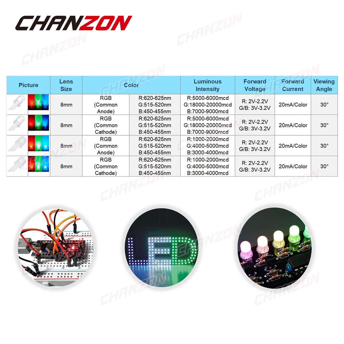 50 pz 8mm RGB LED Diodo Emetti - Science And Hobby recensione e prezzo